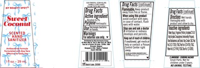 my beauty spot sweet coconut scented hand sanitizer.jpg image description - my beauty spot sweet coconut scented hand sanitizer